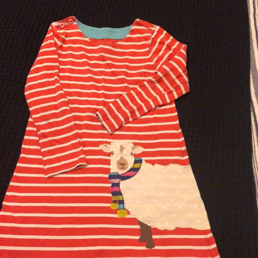 Mini Boden long sleeve cotton sheep dress 5/6